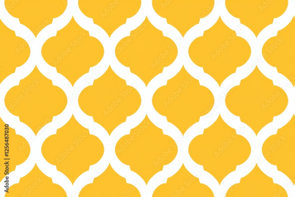 Poster yellow and white patterned background with a white border