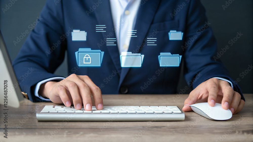 Poster Streamline Your Business Workflow: Secure Cloud Data Management, Backup & Collaboration Tools. Modern Business Solutions for Efficient Data Transfer  