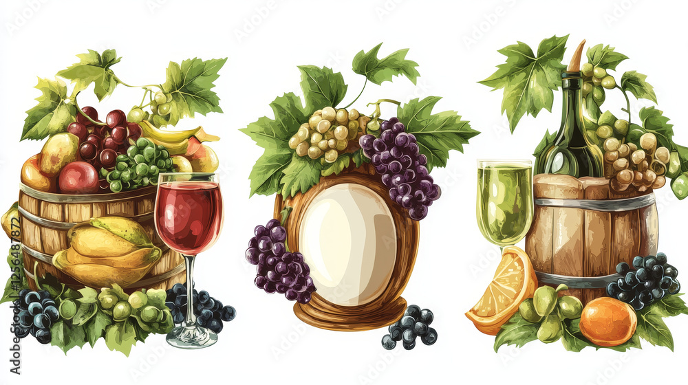 Poster set of labels for design food and beverages. jpeg version also available in gallery