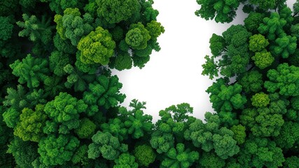 Verdant Oasis from Above: Aerial Panorama of a Thriving Forest