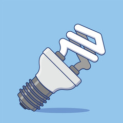 Stylized Energy Efficient Light Bulb with Abstract Spiral Design on Blue Background for Eco-friendly Ideas and Modern Design.