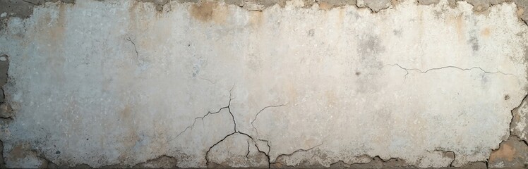 Obraz premium Close-up aged concrete wall texture with cracks and weathered surface. Peeling paint details, grunge, rustic decay, distressed shabby backdrop for urban, industrial design projects.