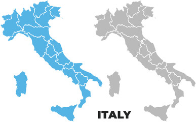 Italy simple maps flat illustration