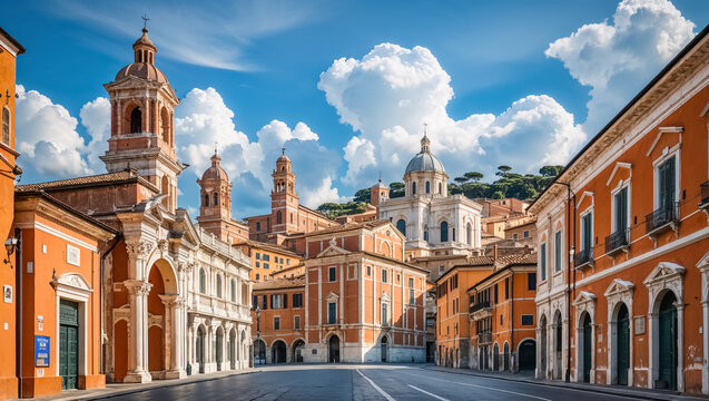 Stunning city of Parma Italy, sunny summer day