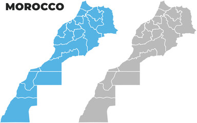 Morocco simple maps flat illustration