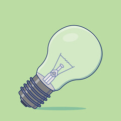 Classic Incandescent Light Bulb Vector Design - Traditional Illumination Icon with Clear Glass for Digital Use.
