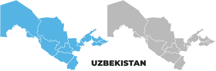 Uzbekistan simple maps flat illustration