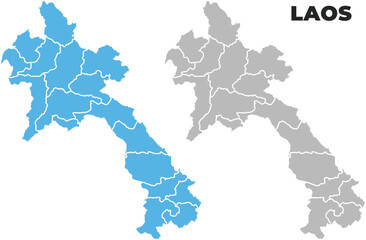 Fototapeta premium Laos simple maps flat illustration