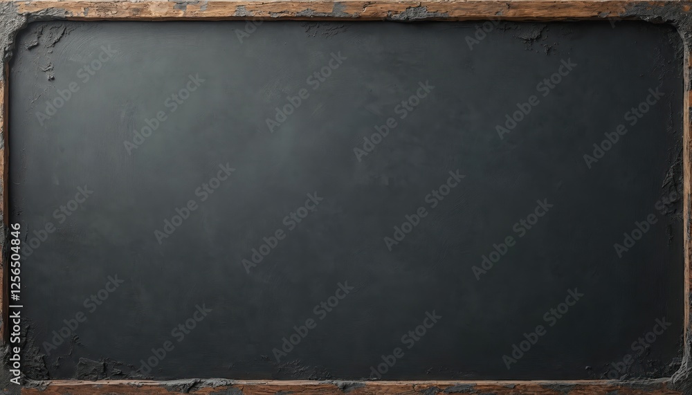 Poster ultra-high resolution dark gray grunge chalkboard with distressed wooden frame. detailed illustratio