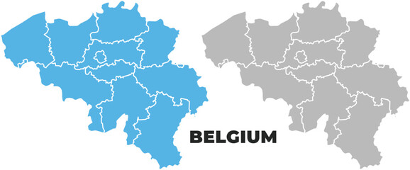Belgium simple maps flat illustration
