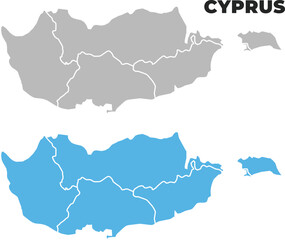 Obraz premium Cyprus simple maps flat illustration