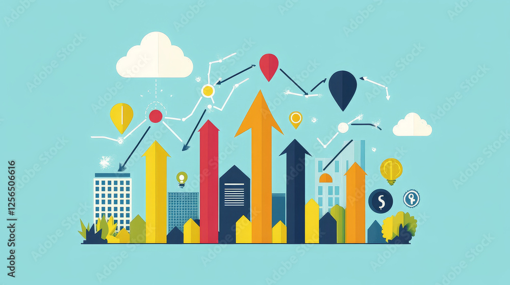 Poster growth graph for design and business concept. vector version also available in gallery