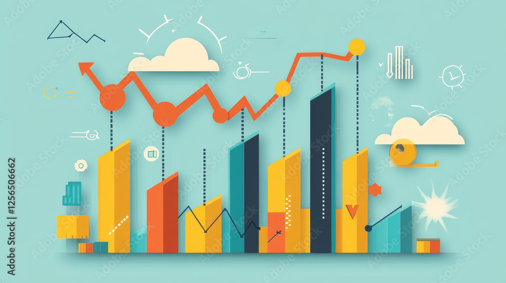 Poster growth graph for design and business concept. vector version also available in gallery