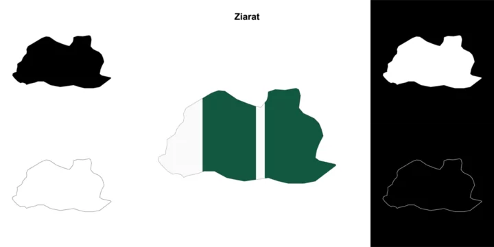 Ziarat blank outline map set