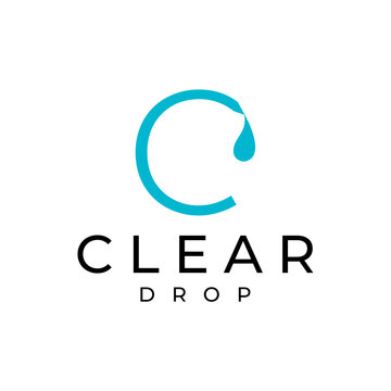 Clear drop letter C logo design embodies purity and structured clarity with a sleek, polished brand identity corporate image editable vector.