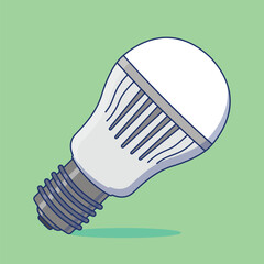 Modern LED Light Bulb Vector Design - Energy Efficient, Eco-Friendly Illumination Icon for Digital Projects.