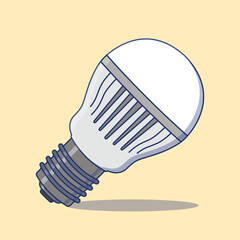 Modern LED Light Bulb Vector, Flat Design, Energy Efficient, Eco-Friendly Light Illustration.