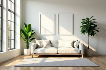 Minimalist living room with living plants, living room, Plant, indoor plant