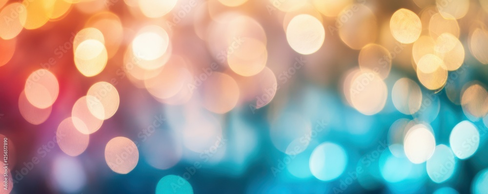 Poster colorful abstract defocused circle lights in a soft bokeh effect