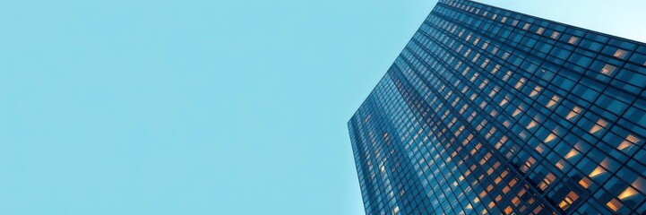 Futuristic skyscraper design with dynamic geometry and reflective facades, high end, architecture