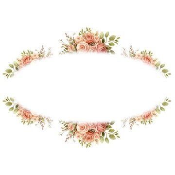 Fototapeta wedding frame for inscriptions with flowers on a white background