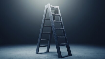 Detailed Ladder Realistic Image on Grey Backdrop