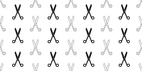 black white scissors seamless pattern