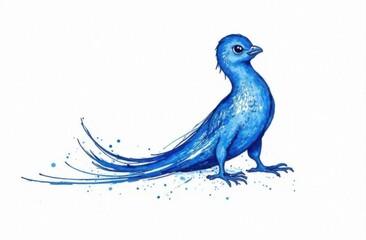blue bird on white background