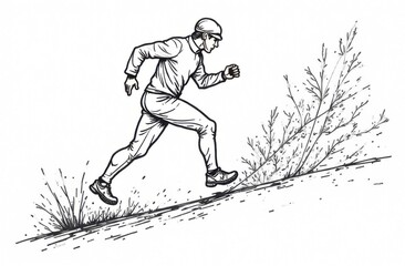 a man running down the slope