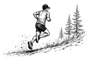 a man running down the slope