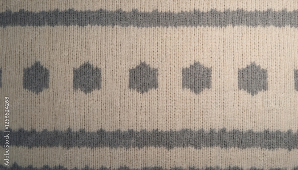 Poster High-resolution knitted background with pattern in greige tones. Aesthetic minimalism of simple handcrafted warm textures for cozy lifestyle. Knitted pattern for wallpaper design, scandinavian style