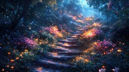 Obraz premium Enchanted Forest Pathway - A Dreamlike Landscape