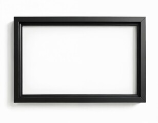 Obraz premium Illustration of black picture frame with empty white space inside. Classic rectangular frame mockup. Use for image presentation, product display, art gallery. Simple frame on white background with
