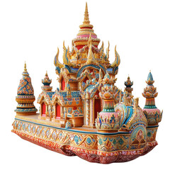 Obraz premium Vibrant Thai Temple Architecture in Intricate Detail