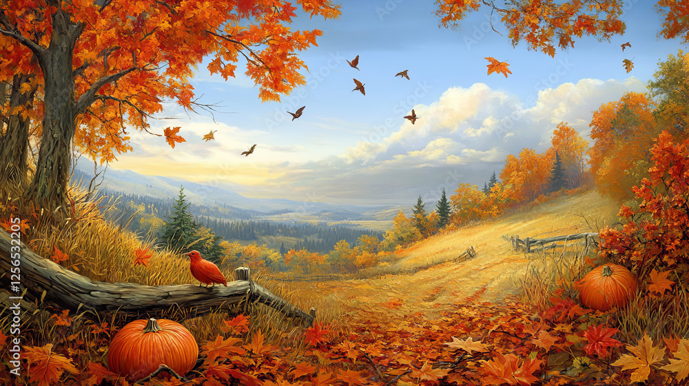 Poster autumn colorful leaves background for thanksgiving design. jpeg version also available in gallery