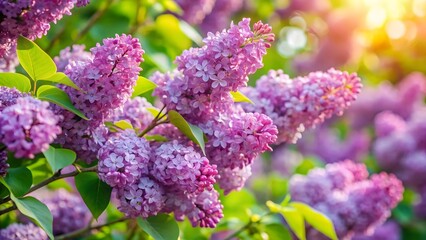 Obraz premium Lilac Blossoms in Sunlight