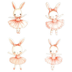 bunny ballerina watercolor illustration concept for kids © daniel