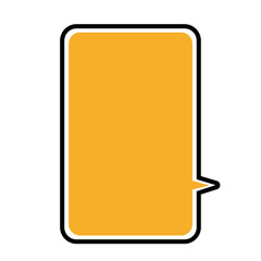 長方形で中がオレンジの吹き出しイラスト