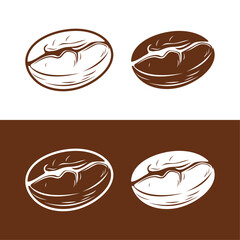 Coffee Bean Set. Silhouette, Colorful, 3D, and Black and White Versions. Realistic and Minimalist Coffee Seed Icons for Branding, Cafe, Packaging, and Design. Vector EPS File