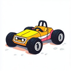 Playful and Colorful Cartoon Style Kids Toy Car for Fun and Imagination in a Bright and Whimsical Setting