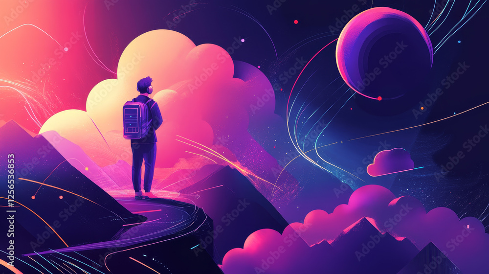 Poster cloud storage and digital data transmission security posters for internet communication technology. 