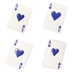playing card of ace of hearts watercolor hand drawn illustration concept