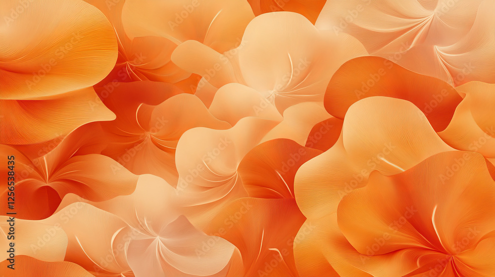 Poster orange and beige seamless pattern background in damask style