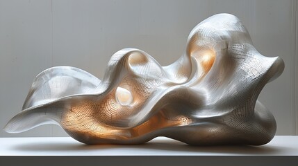 Abstract sculpted lamp, modern art, interior design, exhibition, use in home decor or gallery