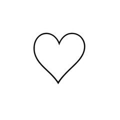 Minimalist Thin Black Line Heart Icon - Transparent PNG for Versatile Graphic Design and Creative Projects, Ideal for Websites, Social Media, and Digital Content