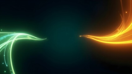 Futuristic Neon Waves – Abstract Digital Art with Vibrant Colors on Dark Background