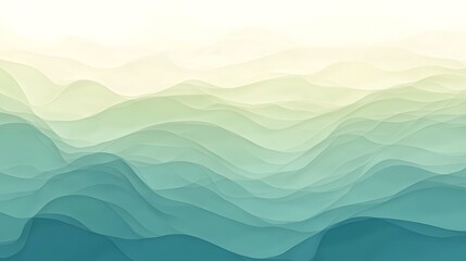 Obraz premium Abstract Green Wave Landscape Artistic Design