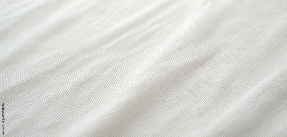 Poster White cotton fabric texture, natural linen background. Textile with woven surface detail. Blank canvas with textured light and soft abstract pattern. Clean and empty material for mockups.