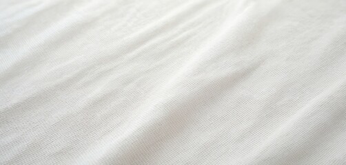 Obraz premium White cotton fabric texture, natural linen background. Textile with woven surface detail. Blank canvas with textured light and soft abstract pattern. Clean and empty material for mockups.