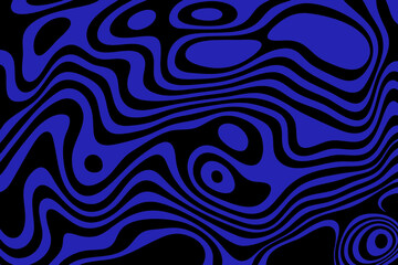 Abstract horizontal background with blue waves on black background. Eps 10